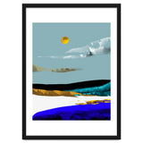 Duality & Intention, Abstract Nature Landscape Adventure Painting, Travel Mountains Sun Sky Scandinavian Clouds thumbnail