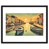 Vintage Harbor Sunset Poster thumbnail