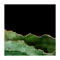 Green & Gold Agate Texture 10  (Print Only)