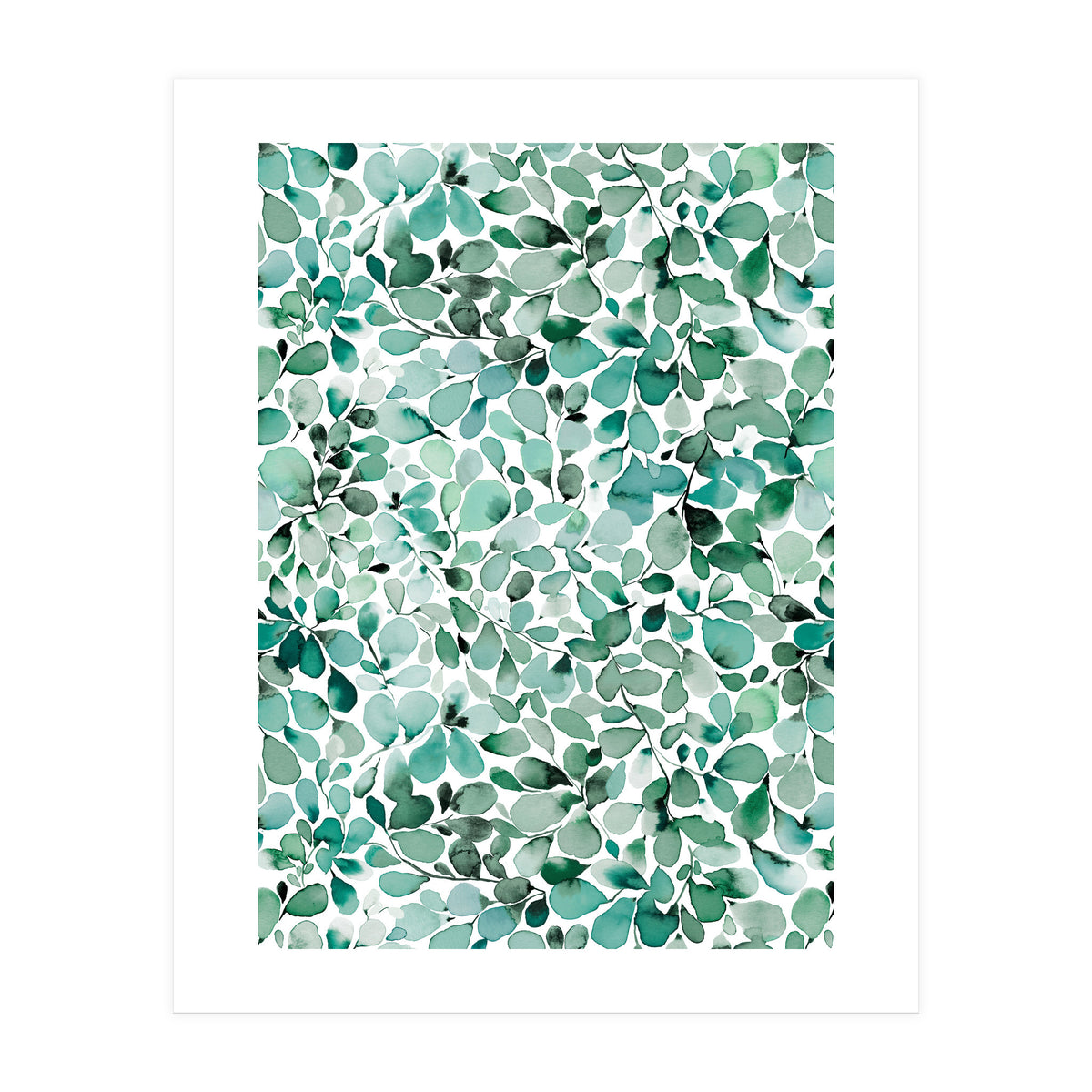 Leaffy Eucalyptus Botanical Leaves Green (Print Only)