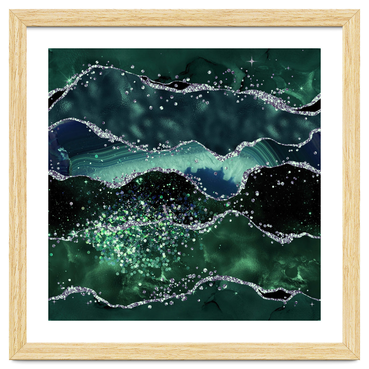 Emerald Glitter Agate Texture 05