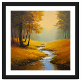 Golden Autumn Forest Path with Winding Creek thumbnail