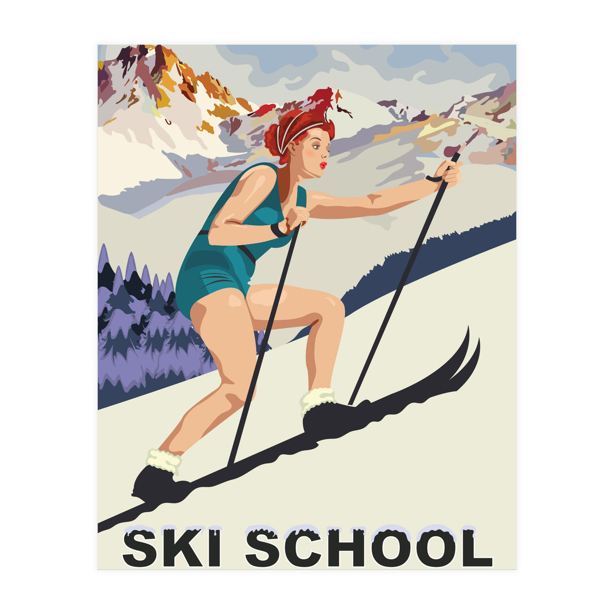Ski School Colorado (Print Only)