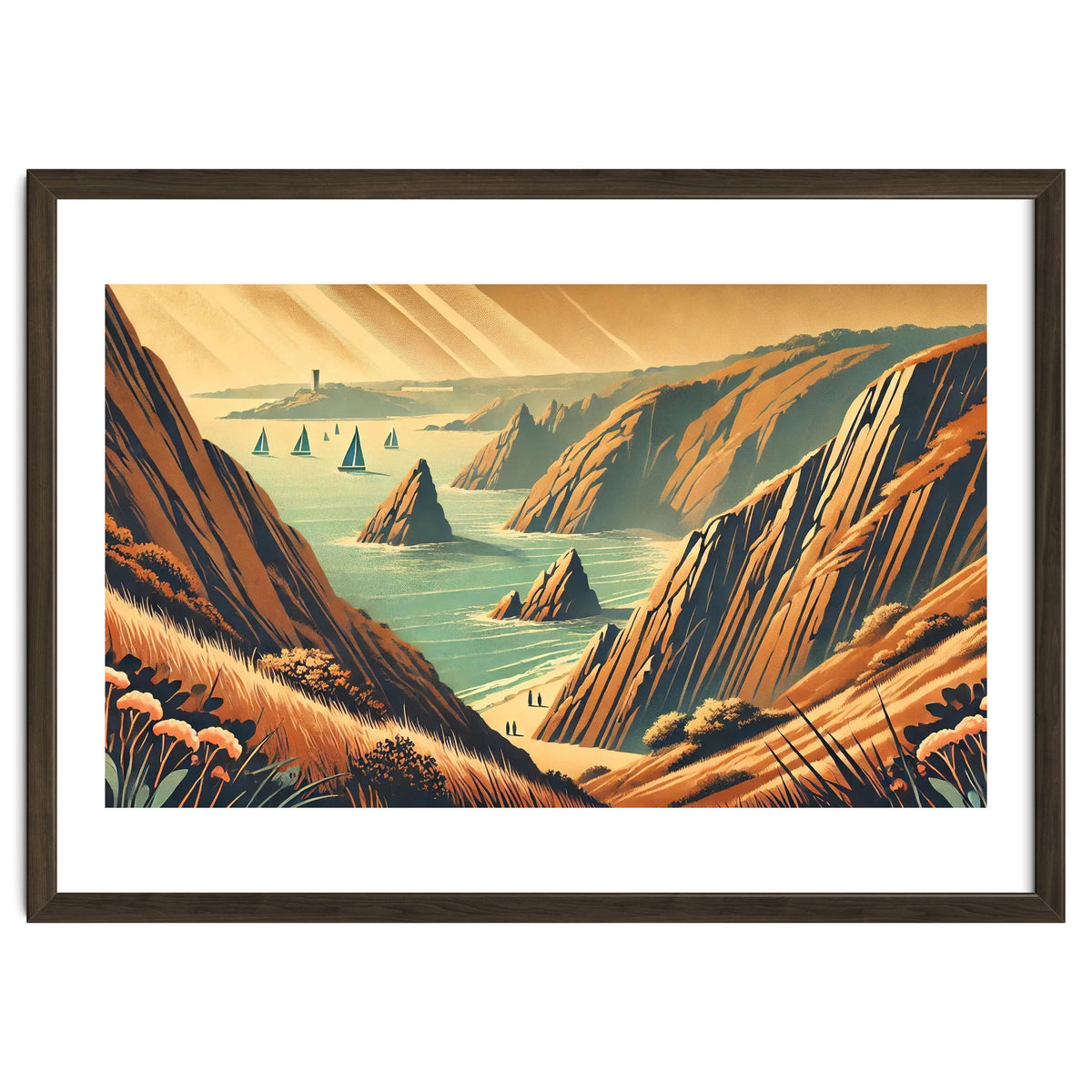 Vintage Cliffside Serenity Poster
