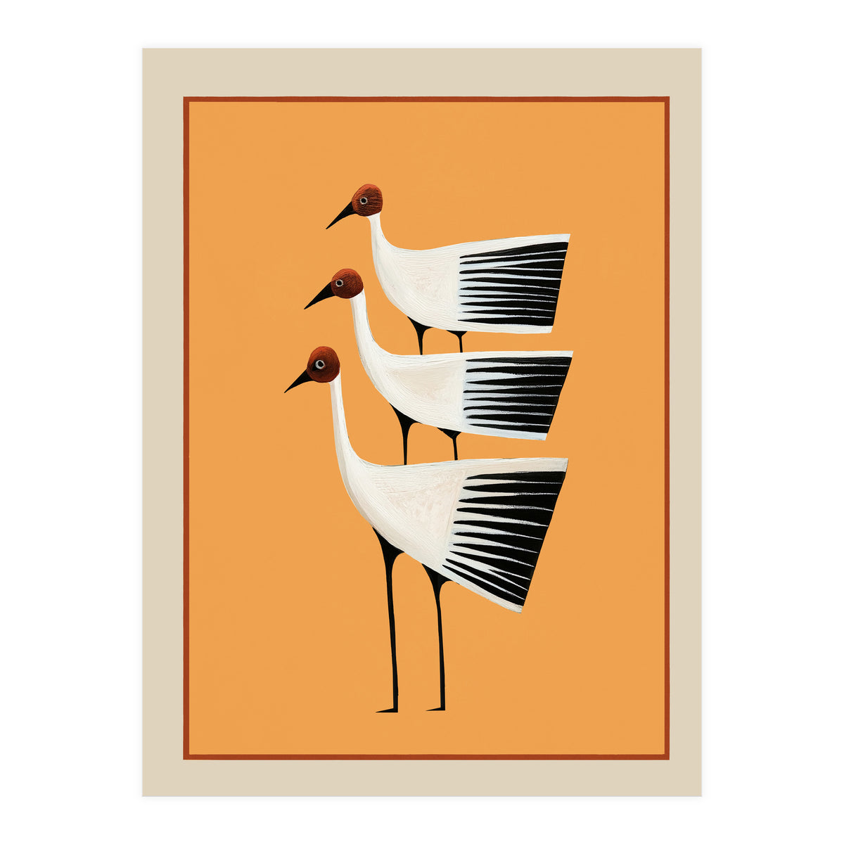 Striped Bird Trio II (Print Only)