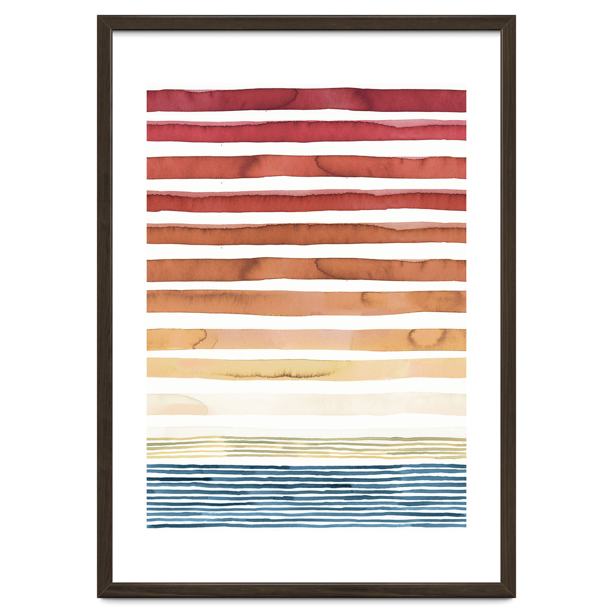 Watercolour Sunset Stripes Orange