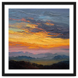 Vibrant Golden Hour Horizon Over Distant Mountain Ridges thumbnail