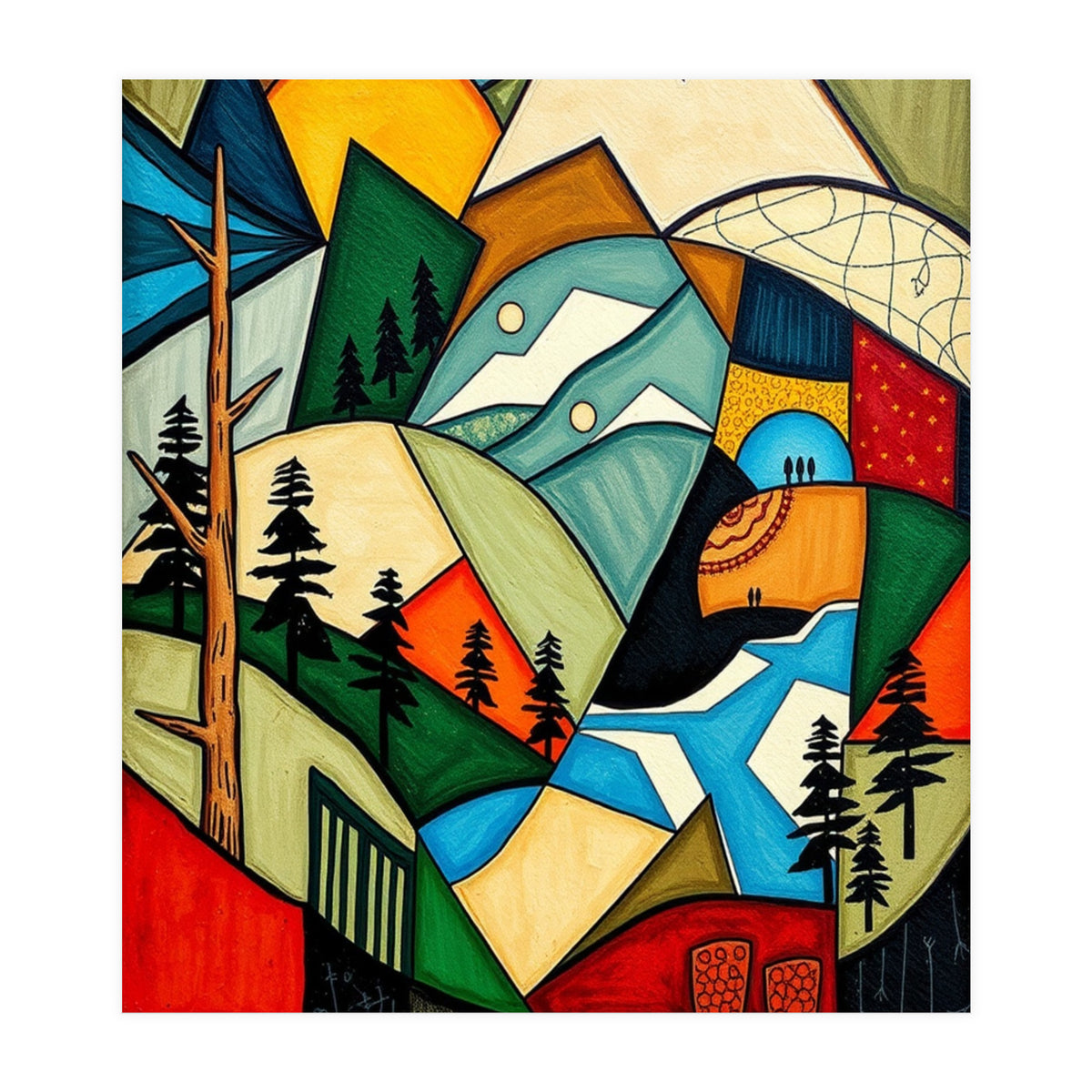 Abstract Nature Tree Mountain (Print Only)