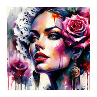 Rose Mantilla Flamenco Portrait (Print Only)
