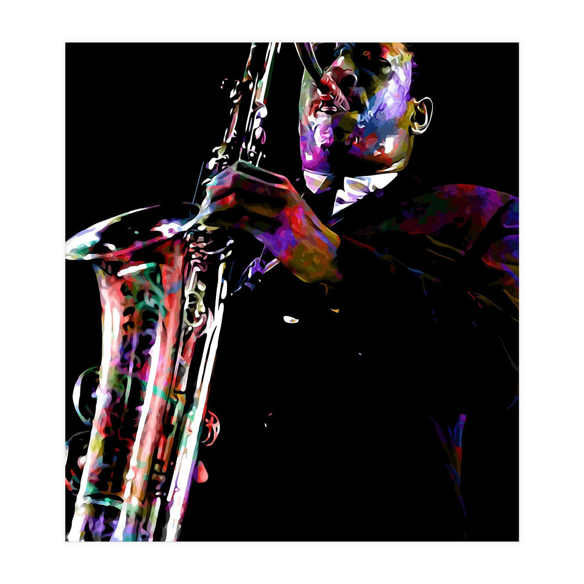 John Coltrane American Jazz Saxophonist Colorful (Print Only)