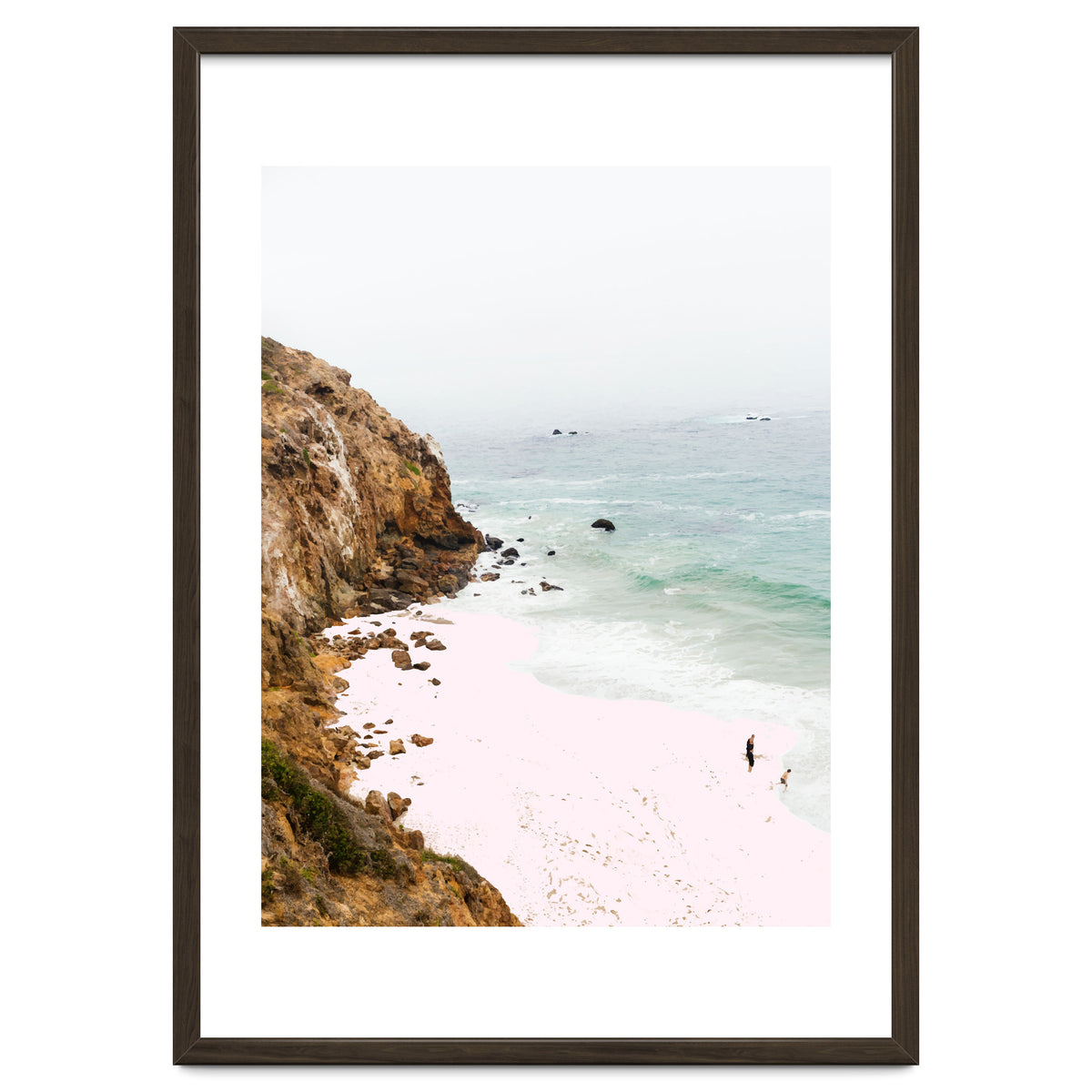 Pink Trails, Beach Tropical Travel Ocean Pastel Digital Art, Photography Sea Scenic Nature Landscape