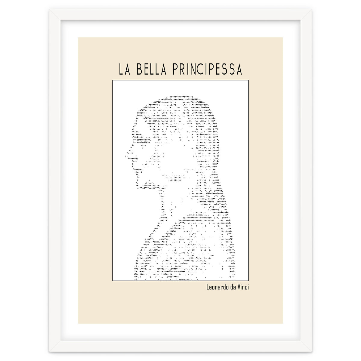 La Bella Principessa – Leonardo Da Vinci Ascii Art