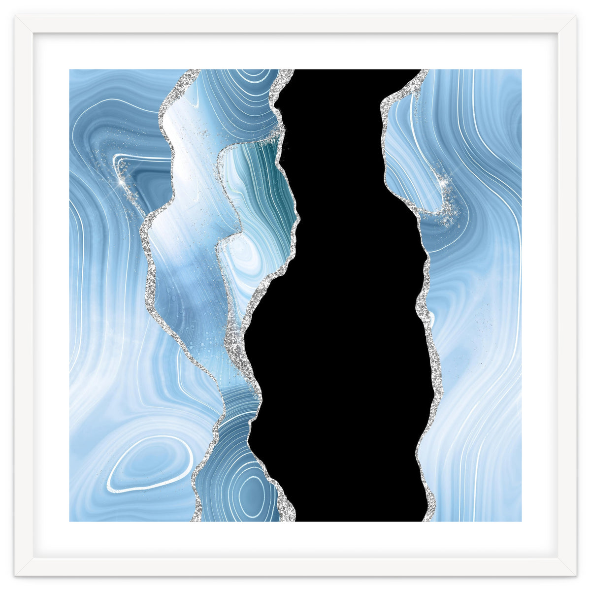 Blue & Silver Agate Glitter Texture 01