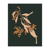 The Blooming Touch, Botanical Vintage Illustration, Dark Blush Bohemian Painting, Plants Nature Eclectic Classy Scandinavian (Print Only) thumbnail
