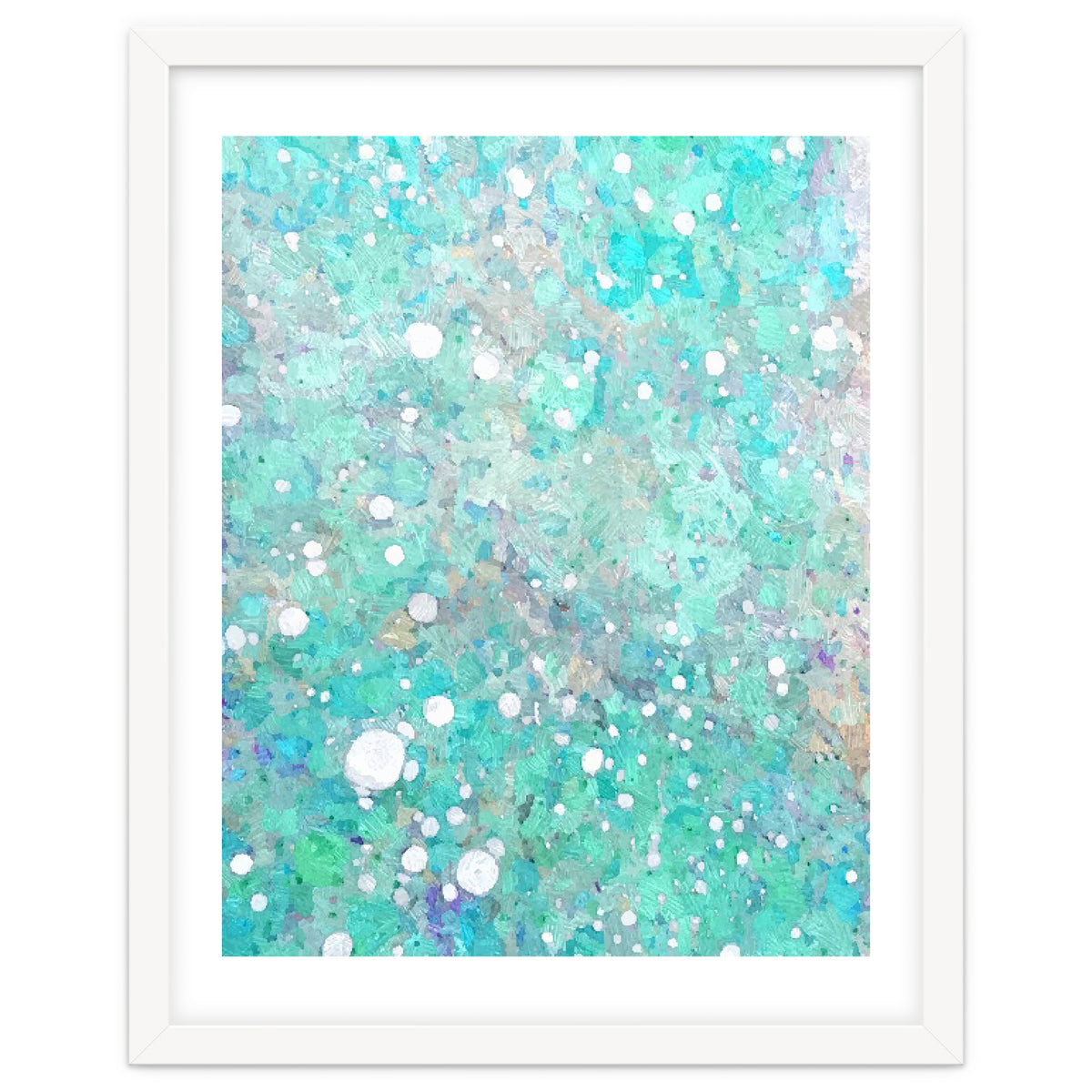 Blue Green Dreamy Marble, Minimal Abstract Pastel Graphic Design Eclectic Bohemian Painting Texture