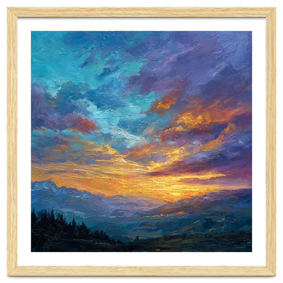 Ethereal Alpine Sunset Over Distant Peaks