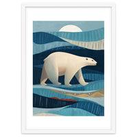 Polar Bear In The Blue Arctic