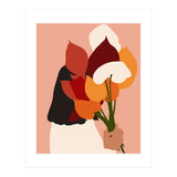The Comfort Zone, Pastel Bohemian Woman, Floral Self Care Self Love Positivity Growth, Eclectic Boho Concept (Print Only) thumbnail