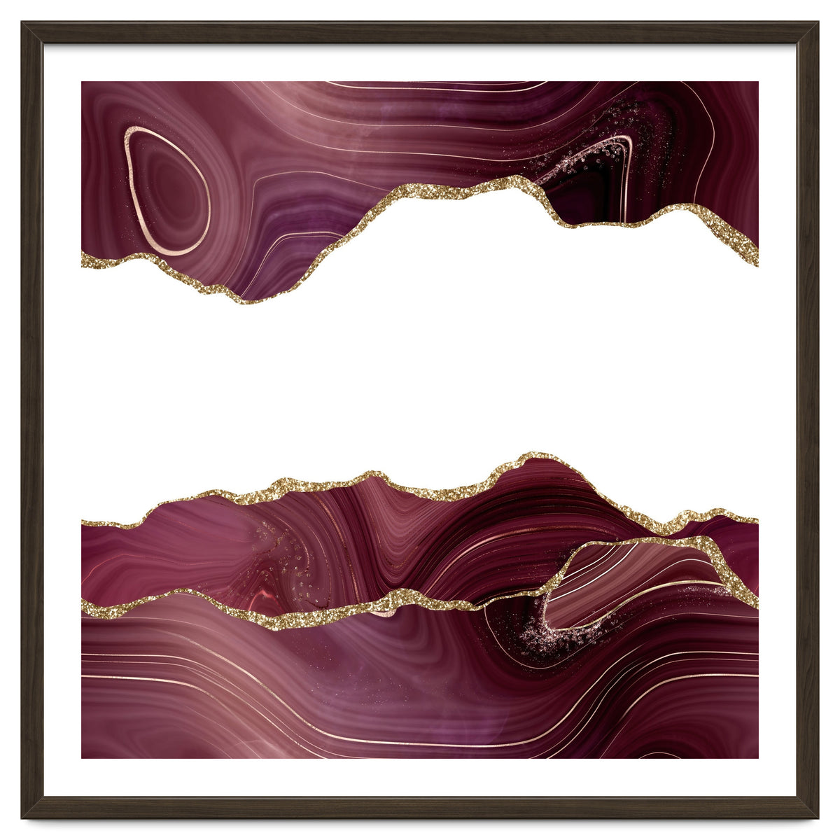 Burgundy & Gold Glitter Agate Texture 07