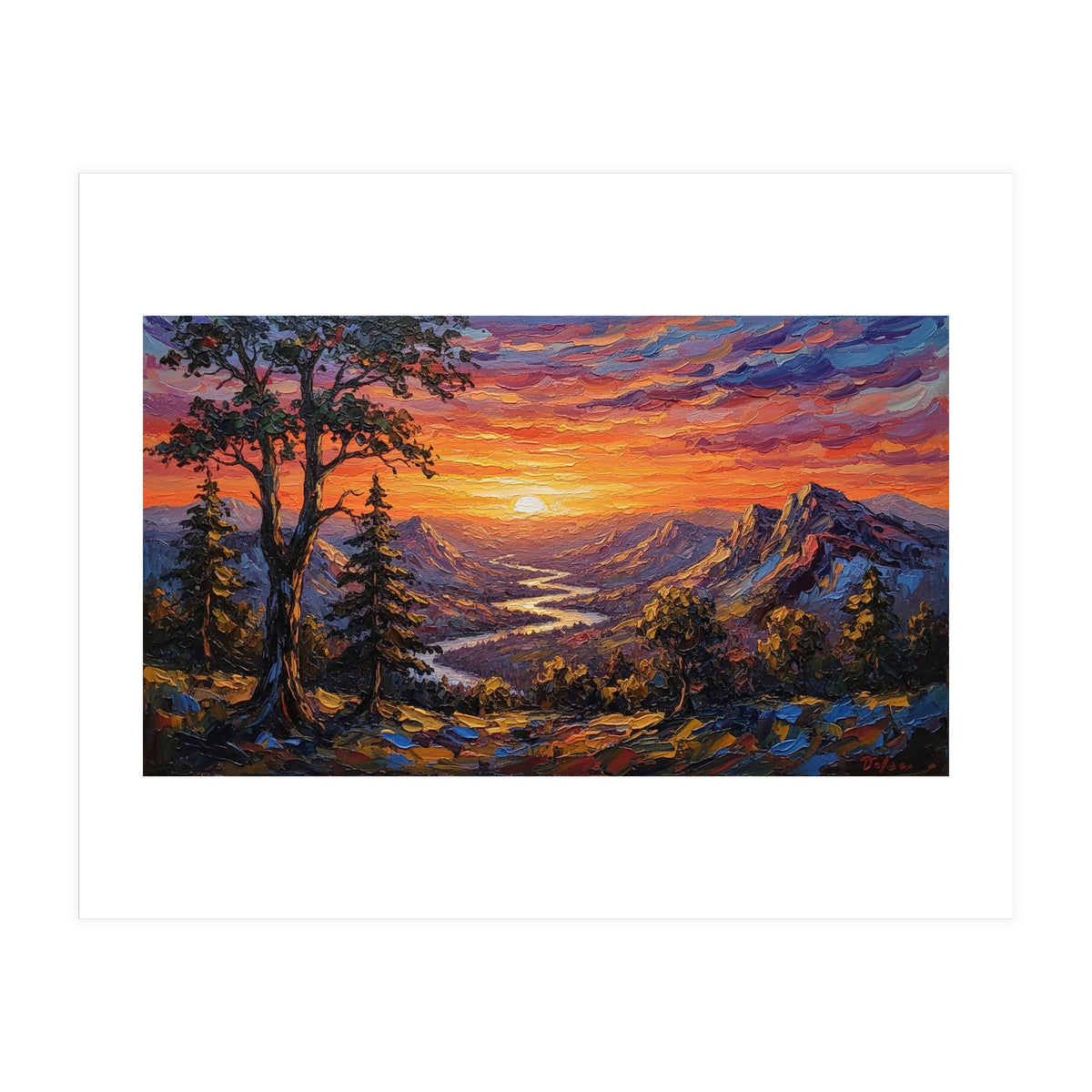 Sunset Over the Valley Peaks (Print Only)