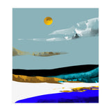 Duality & Intention, Abstract Nature Landscape Adventure Painting, Travel Mountains Sun Sky Scandinavian Clouds (Print Only) thumbnail