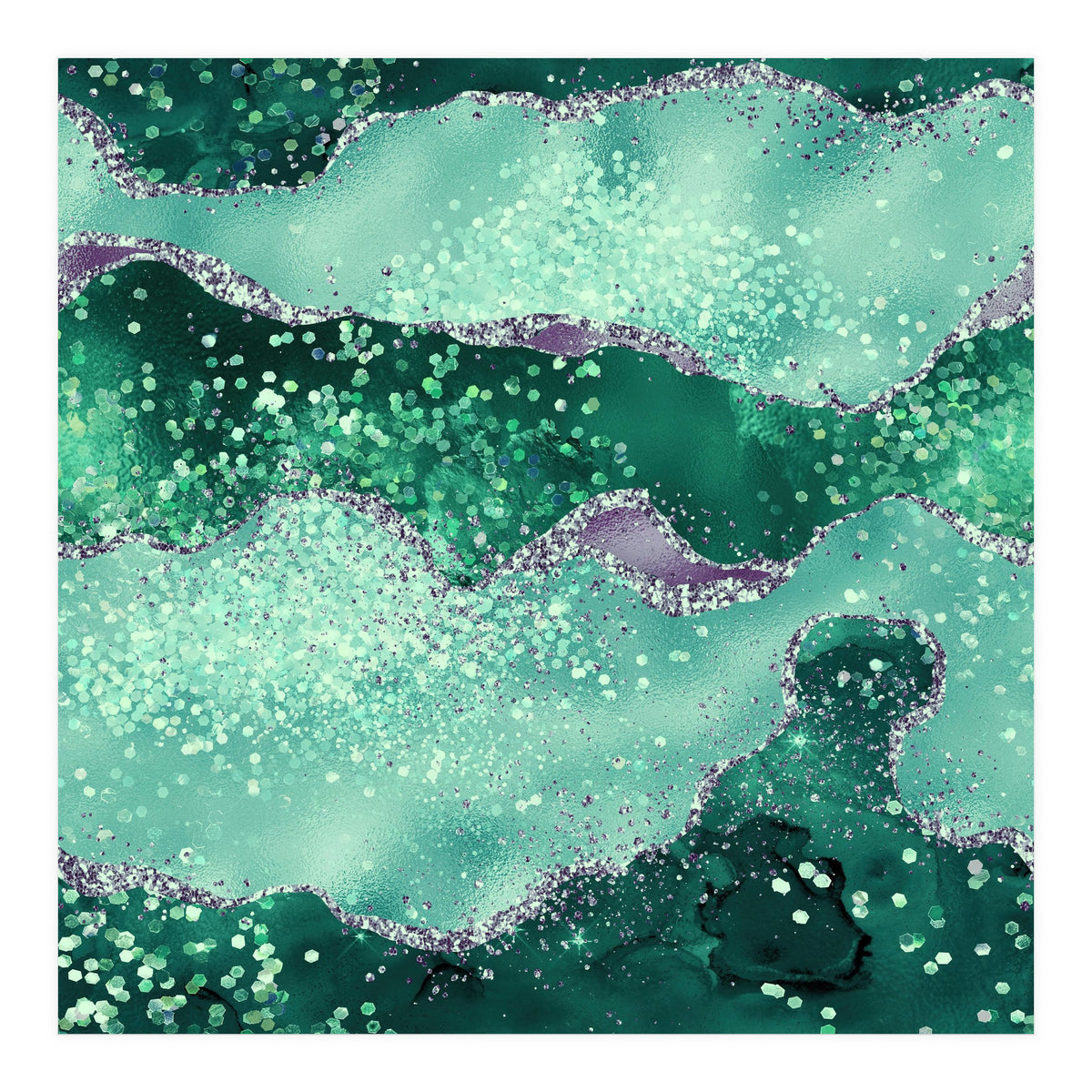 Emerald Glitter Agate Texture 02 (Print Only)