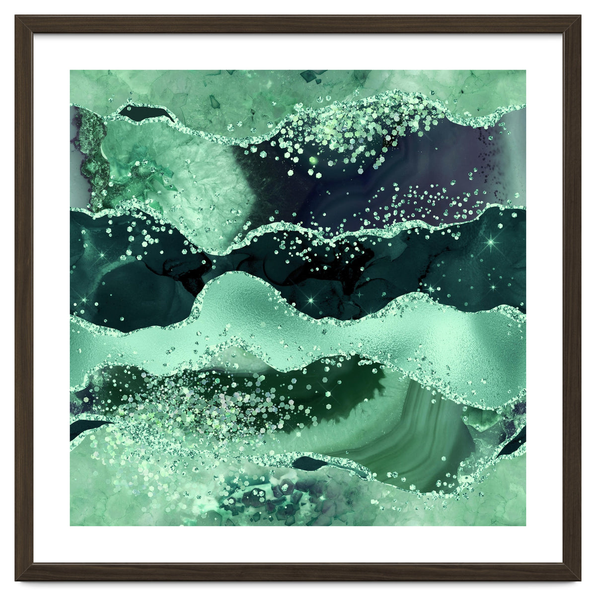 Emerald Glitter Agate Texture 06