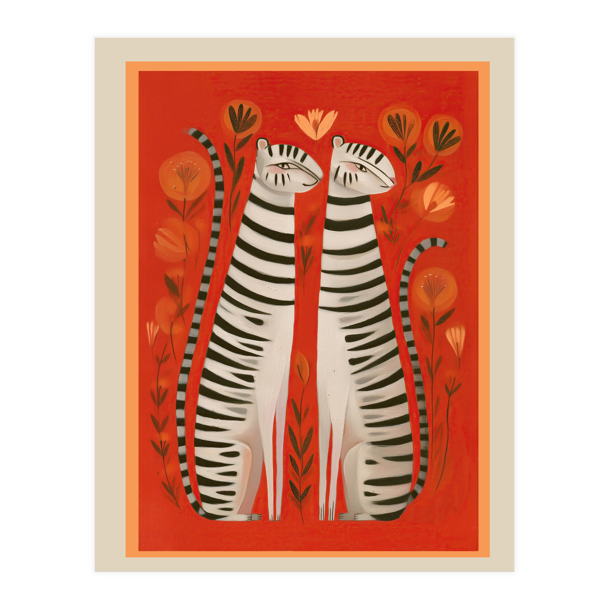 Striped Cat Pair (Print Only)