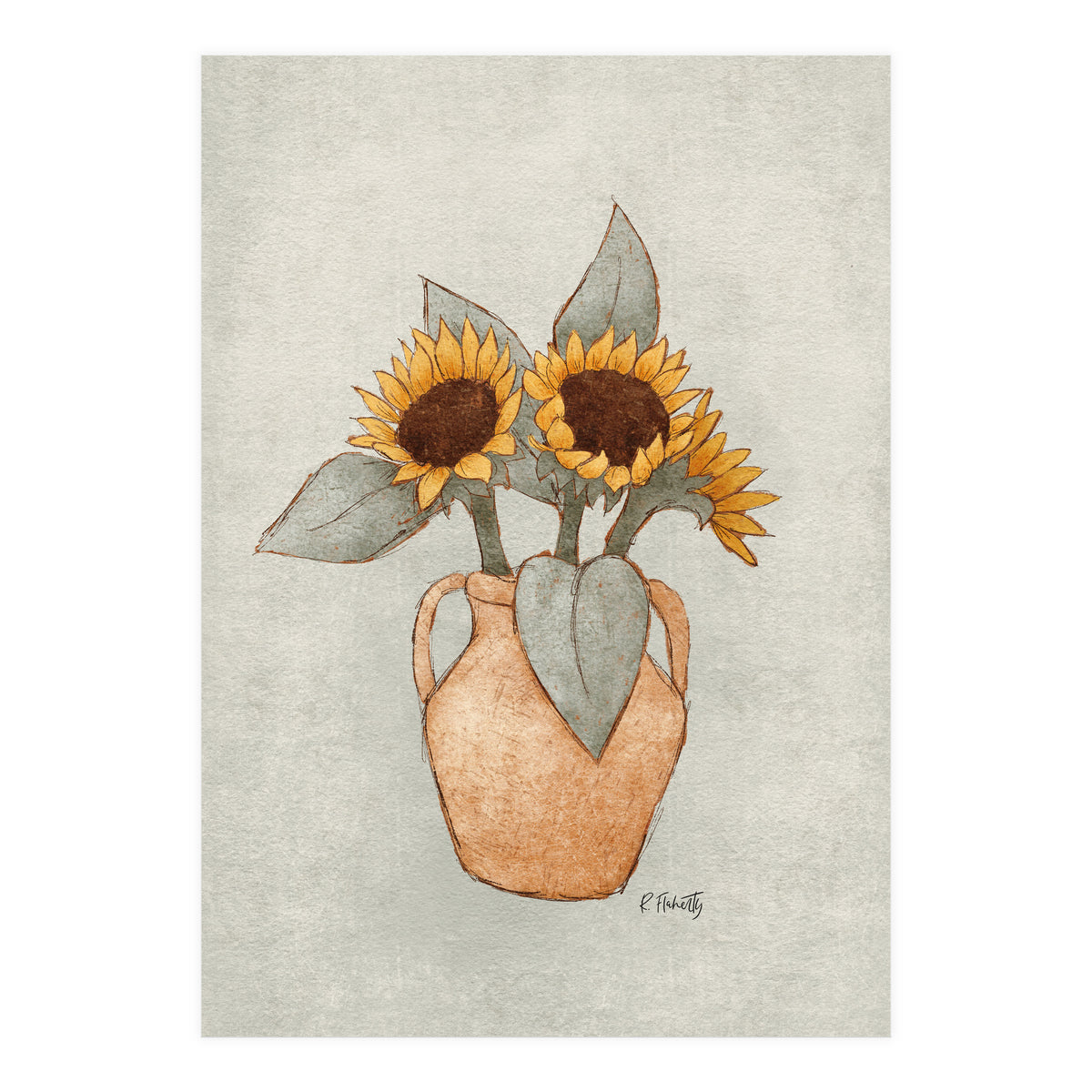 Sunflower Vase (Print Only)