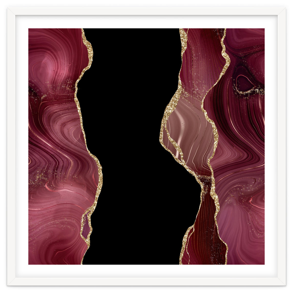 Burgundy & Gold Glitter Agate Texture 02