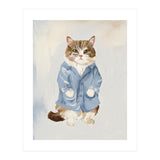 Sir James fluffy Tom cat in his blue pajamas oils (Print Only) thumbnail