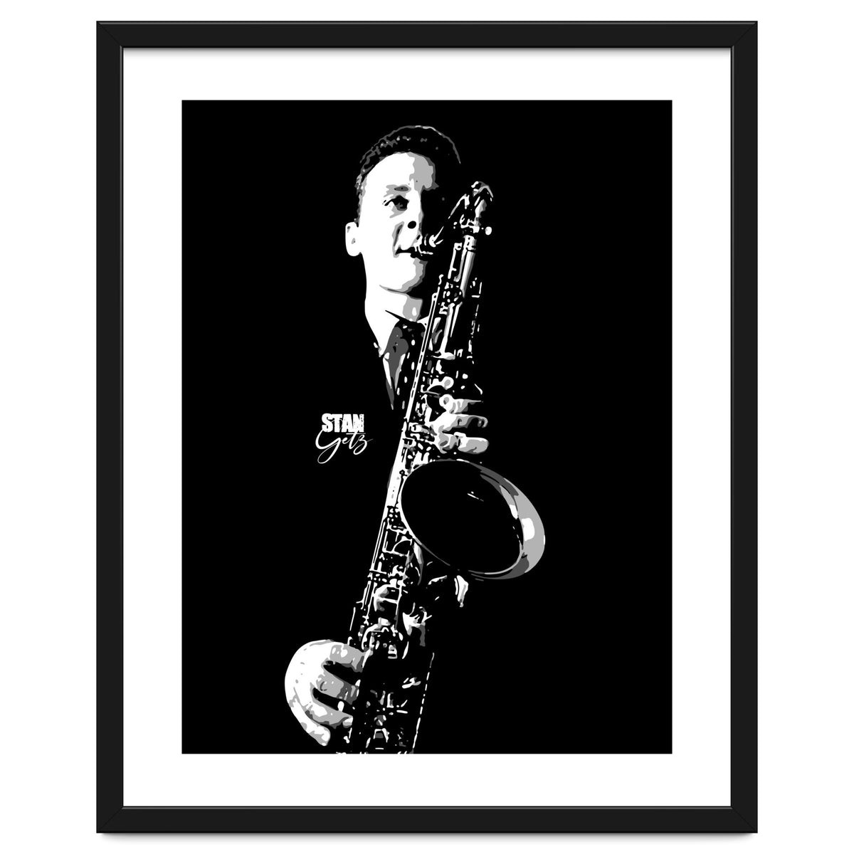 Stan Getz American Jazz Saxophonist in Grayscale