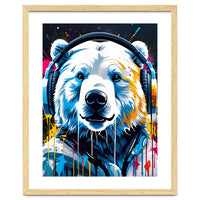 Polar Bear In Headphones, Graffiti