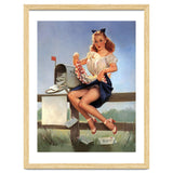 Countryside Pinup Girl Posing On A Fence With Love Letters And A Full Mailbox thumbnail