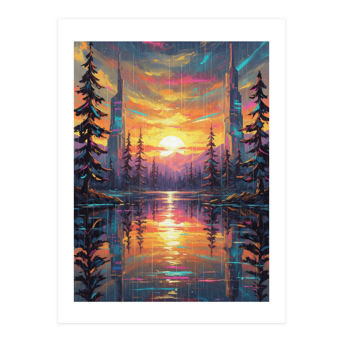 A Cybernetic Sunset Reflecting the Symbiosis (Print Only)