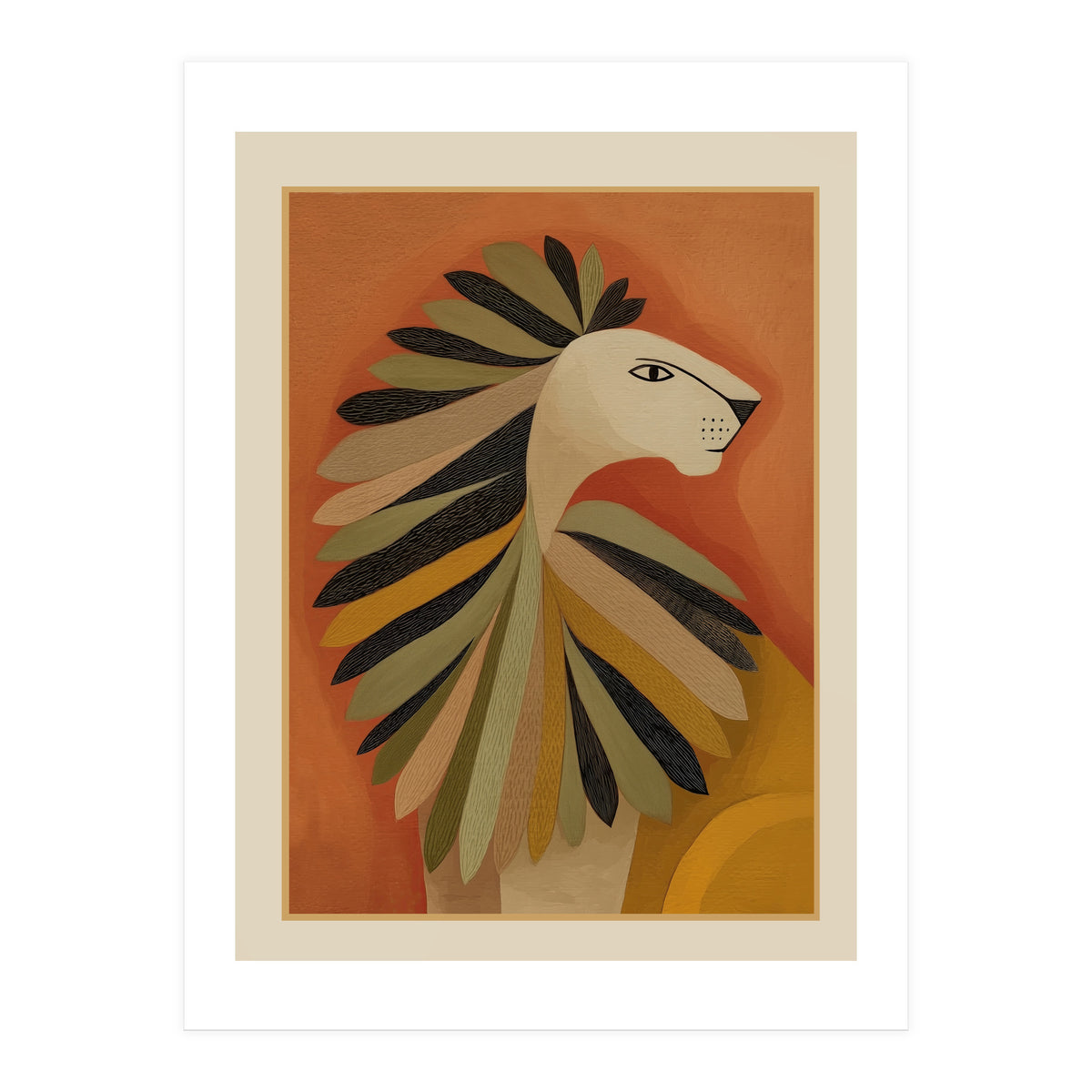 Leaf Mane Lion II (Print Only)