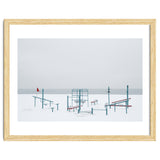 Playground in the winter snow beach thumbnail