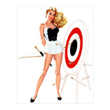 Pinup Girl Posing With Target (Print Only) thumbnail