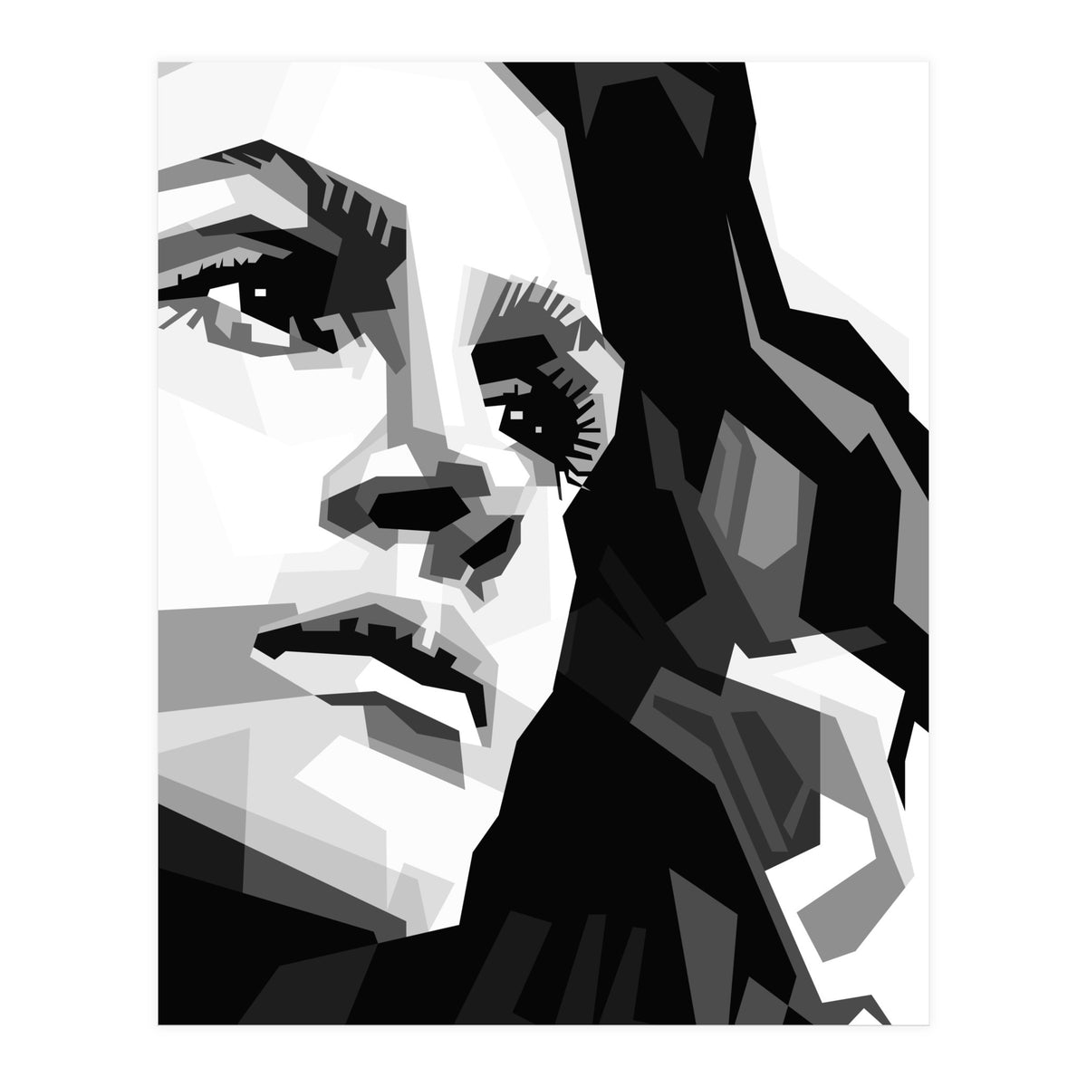 Julia Roberts Monochrome Illustration (Print Only)