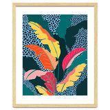 Teal & Tangerine, Botanical Nature Jungle Plants, Maximalism Eclectic Pop Of Color, Tropical Banana Leaves Bohemian Contemporary thumbnail