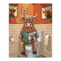 Highland Cow On The Toilet (Print Only)