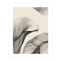 Black And White Flowing Lines Organic Shapes  (Print Only)