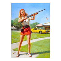 Pinup Shooting Girl (Print Only)