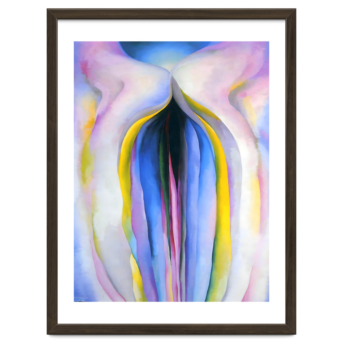 Georgia O’Keeffe – Grey Line with Black, Blue and Yellow (1923) | Elegant Abstract Modernist Composition with Bold Color Contrast