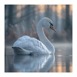 Graceful Swan Floating On Calm Water (Print Only) thumbnail