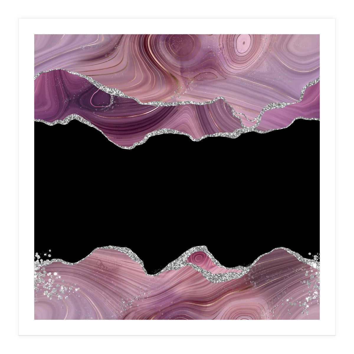 Mauve & Silver Agate Texture 03  (Print Only)