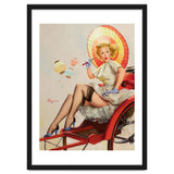 Pinup Girl In Rickshaw Experiencing Sudden Wind thumbnail