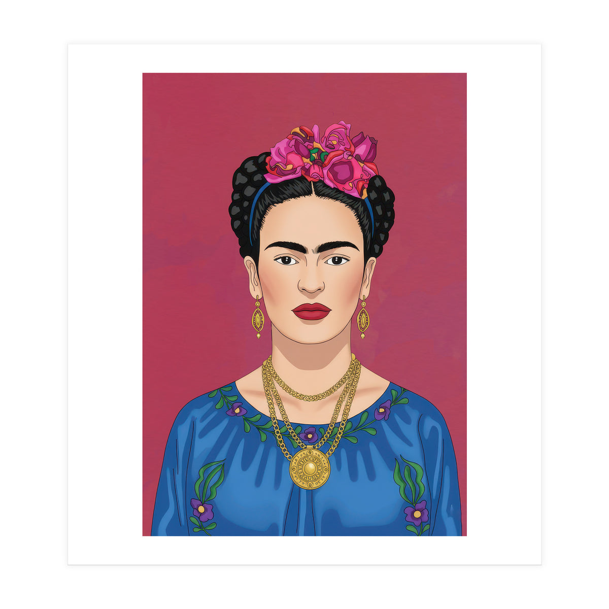 Frida Kahlo Portrait Illustration (Print Only)