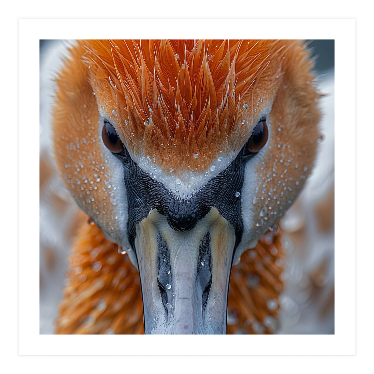 Close Up Of A Pelican's Beak With Water Droplets (Print Only)