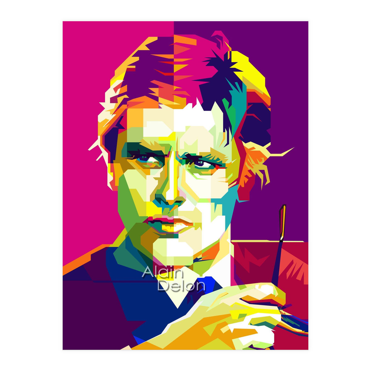 Alain Delon Retro Art WPAP (Print Only)